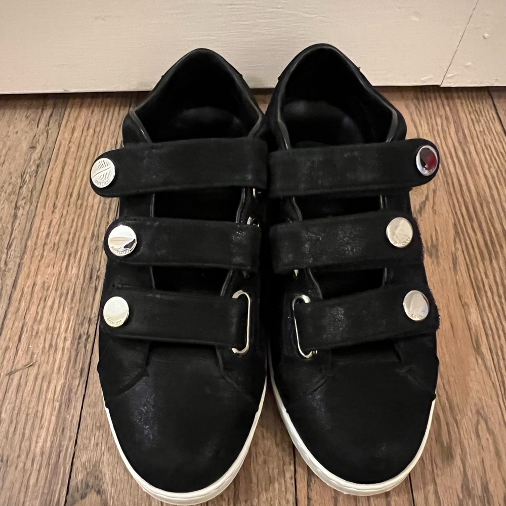 Jimmy Choo Black Sneakers with Silver Accents